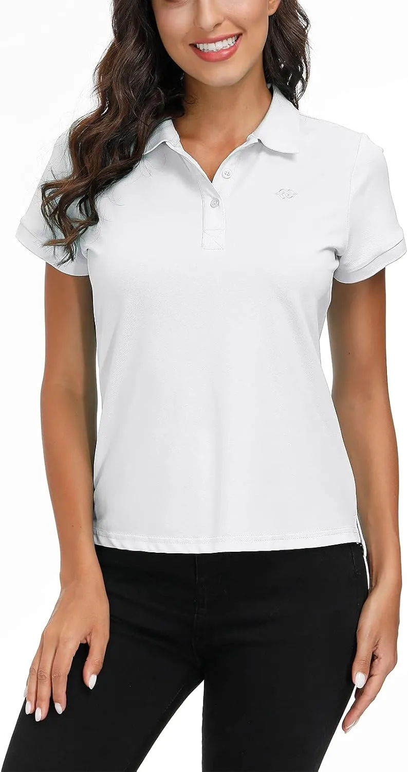 AjezMax Polo Mujer Camiseta Mangas Cortas Verano Algodón Transpirable Trabajo Golf Tops