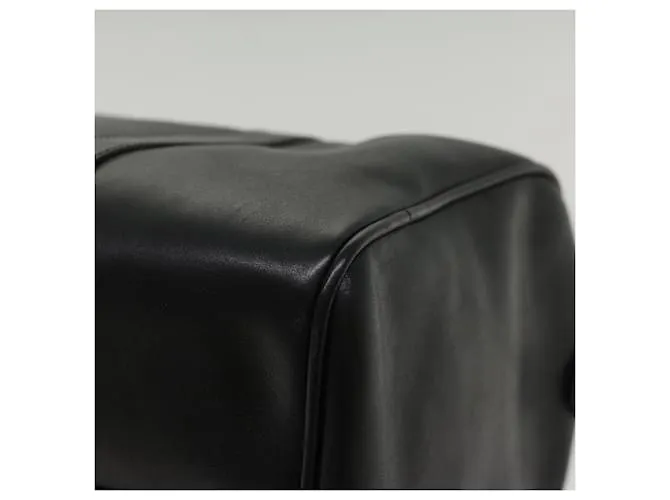 BALENCIAGA Boston Bag Vintage Cuero Negro Auth am4980 