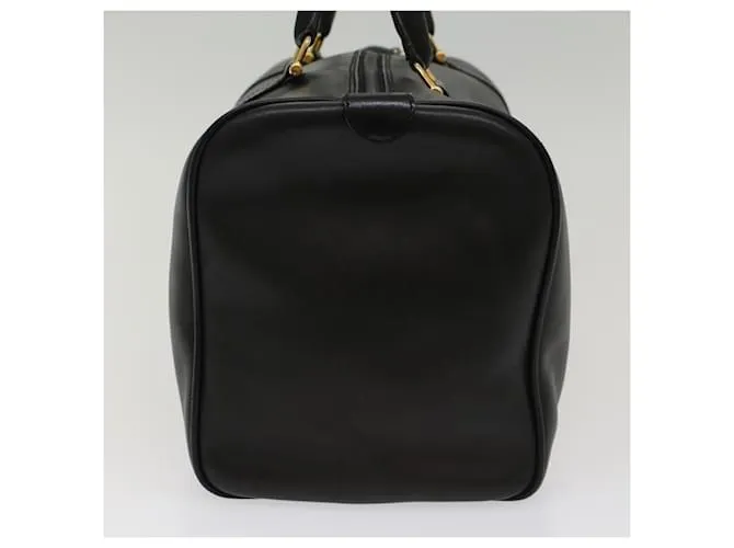 BALENCIAGA Boston Bag Vintage Cuero Negro Auth am4980 