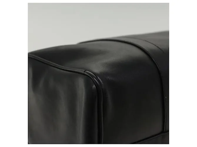 BALENCIAGA Boston Bag Vintage Cuero Negro Auth am4980 