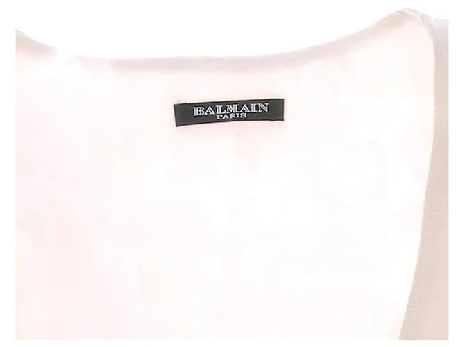 BALMAIN  Tops T.FR 36 Algodón Beige 