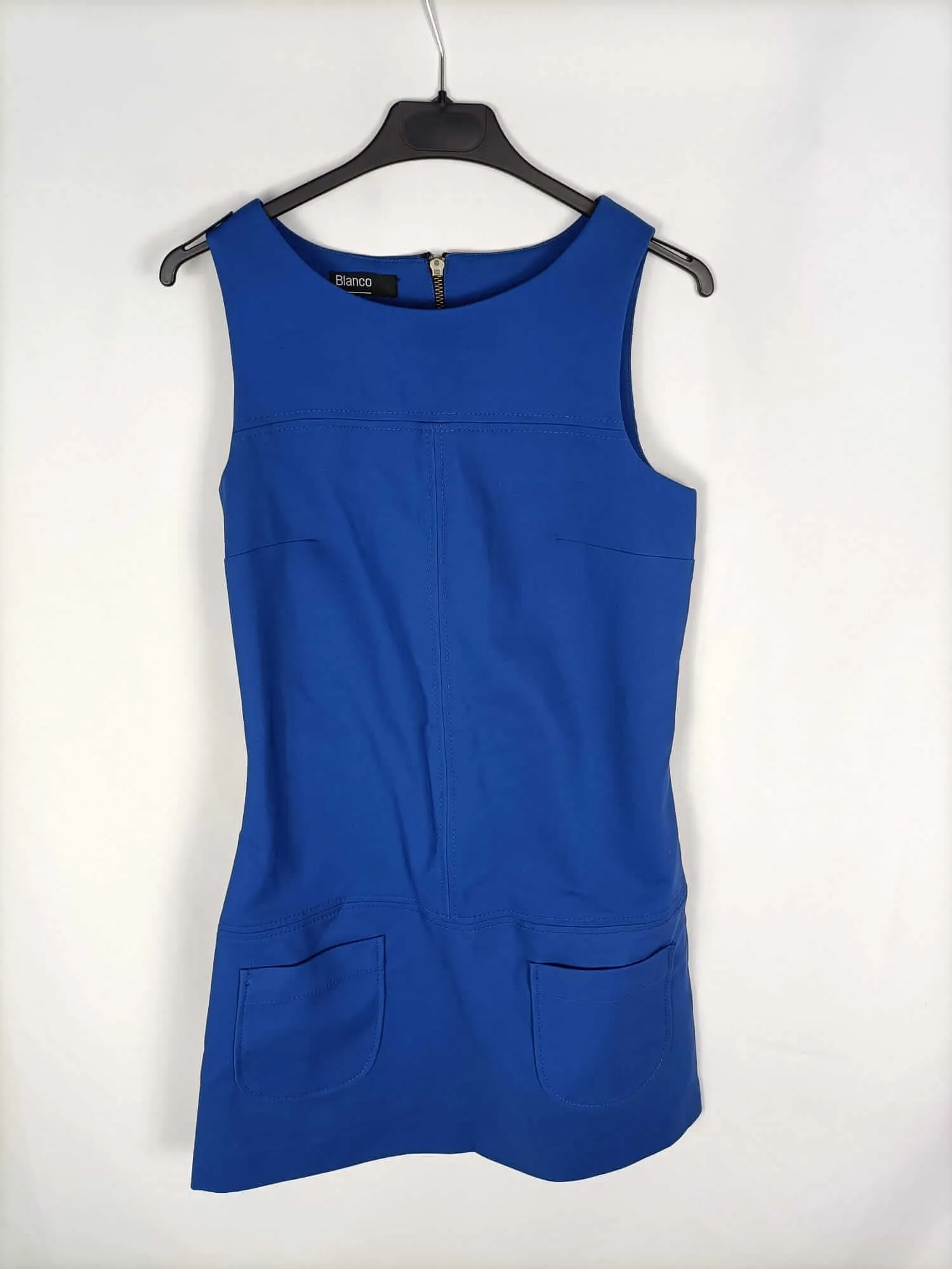 BLANCO.Vestido azul klein T.s