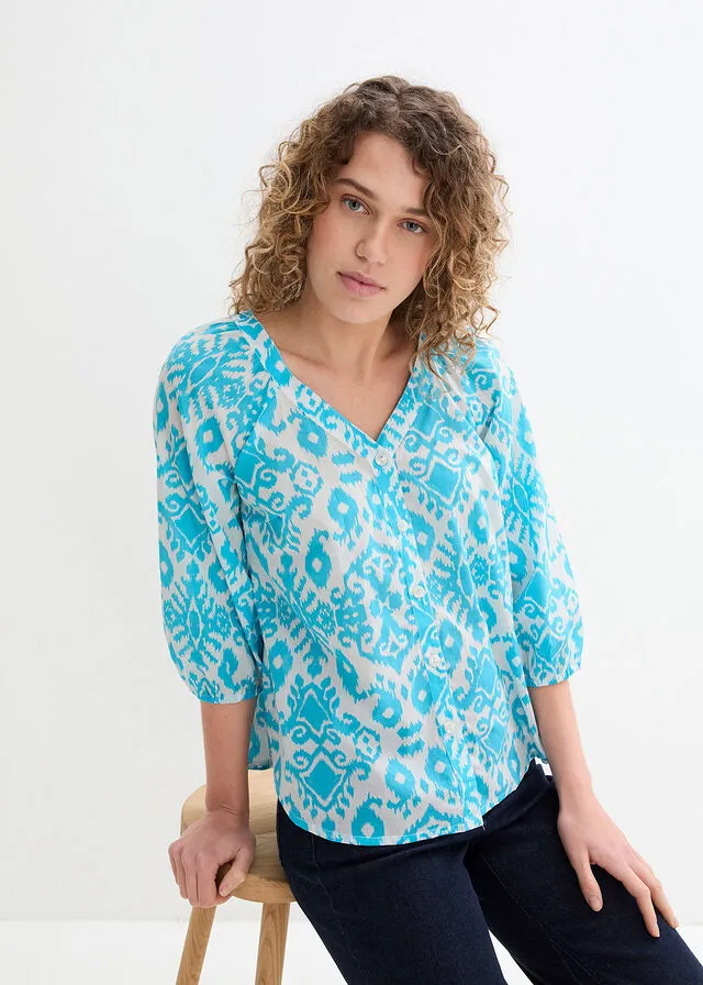 BLUSA BLANCOVERDE AGUA OSCURO