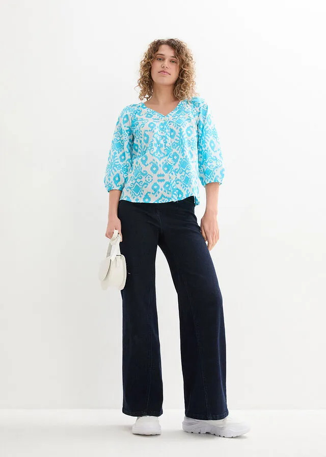 BLUSA BLANCOVERDE AGUA OSCURO