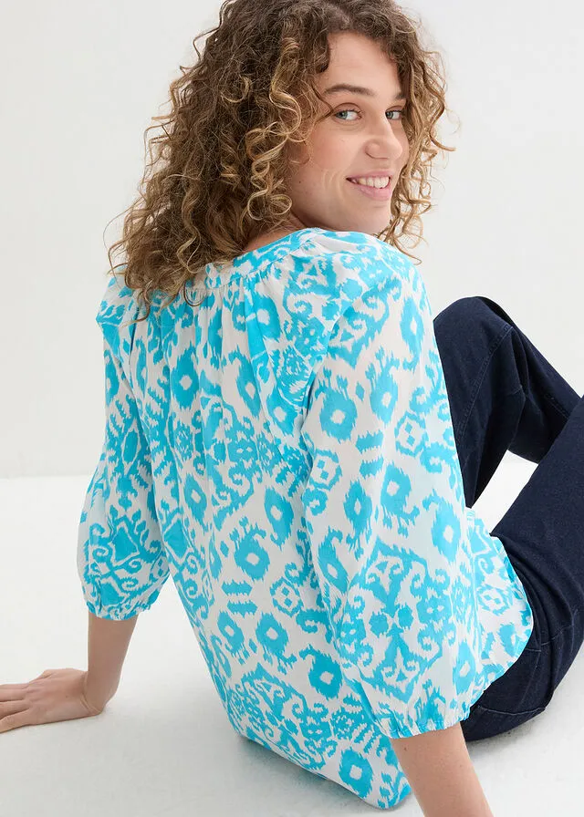 BLUSA BLANCOVERDE AGUA OSCURO