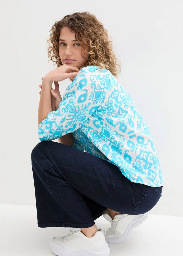 BLUSA BLANCOVERDE AGUA OSCURO