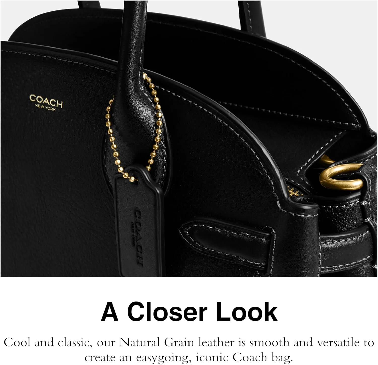 BOLSO DE MANO COACH SOFT EMPIRE 28, B4/NEGRO