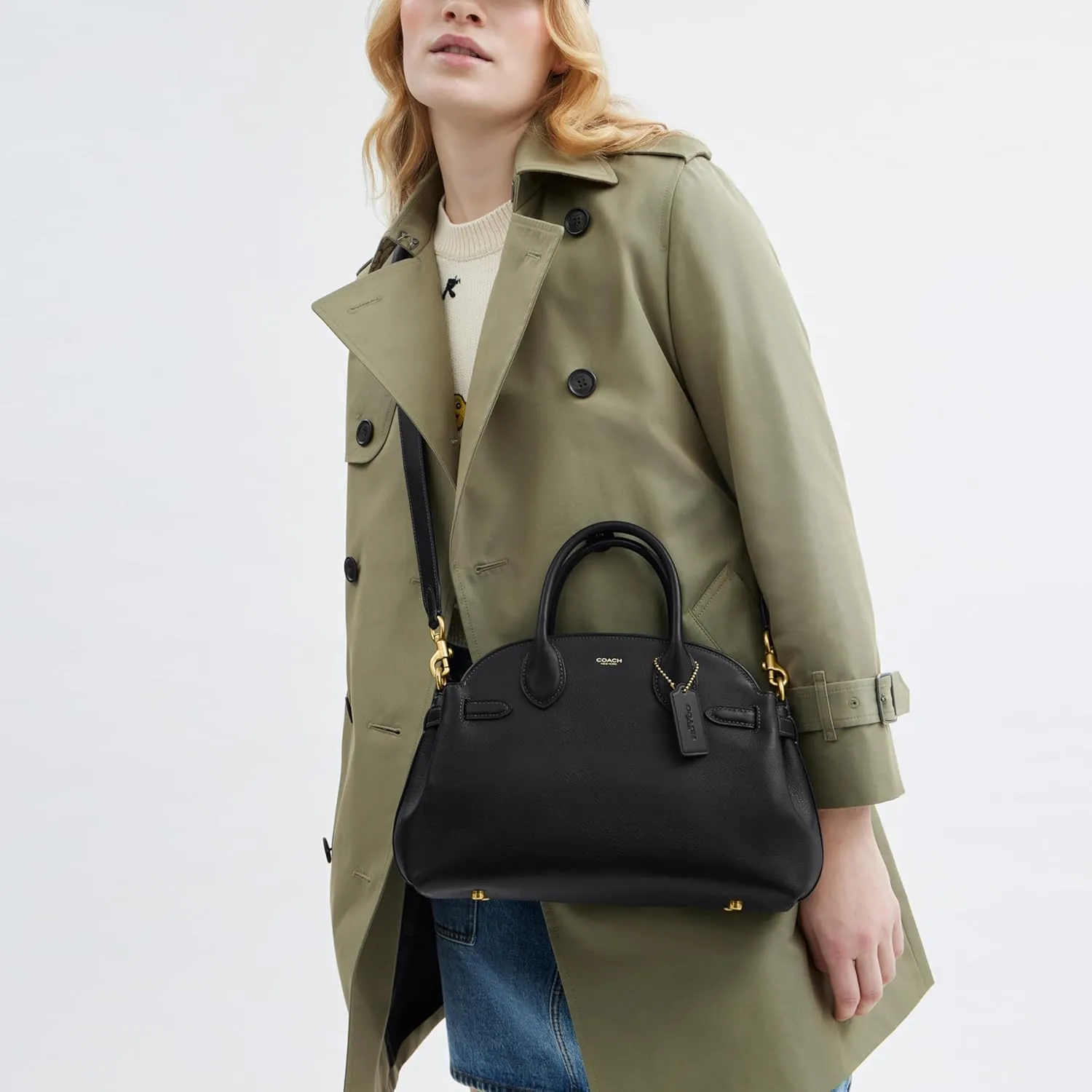 BOLSO DE MANO COACH SOFT EMPIRE 28, B4/NEGRO