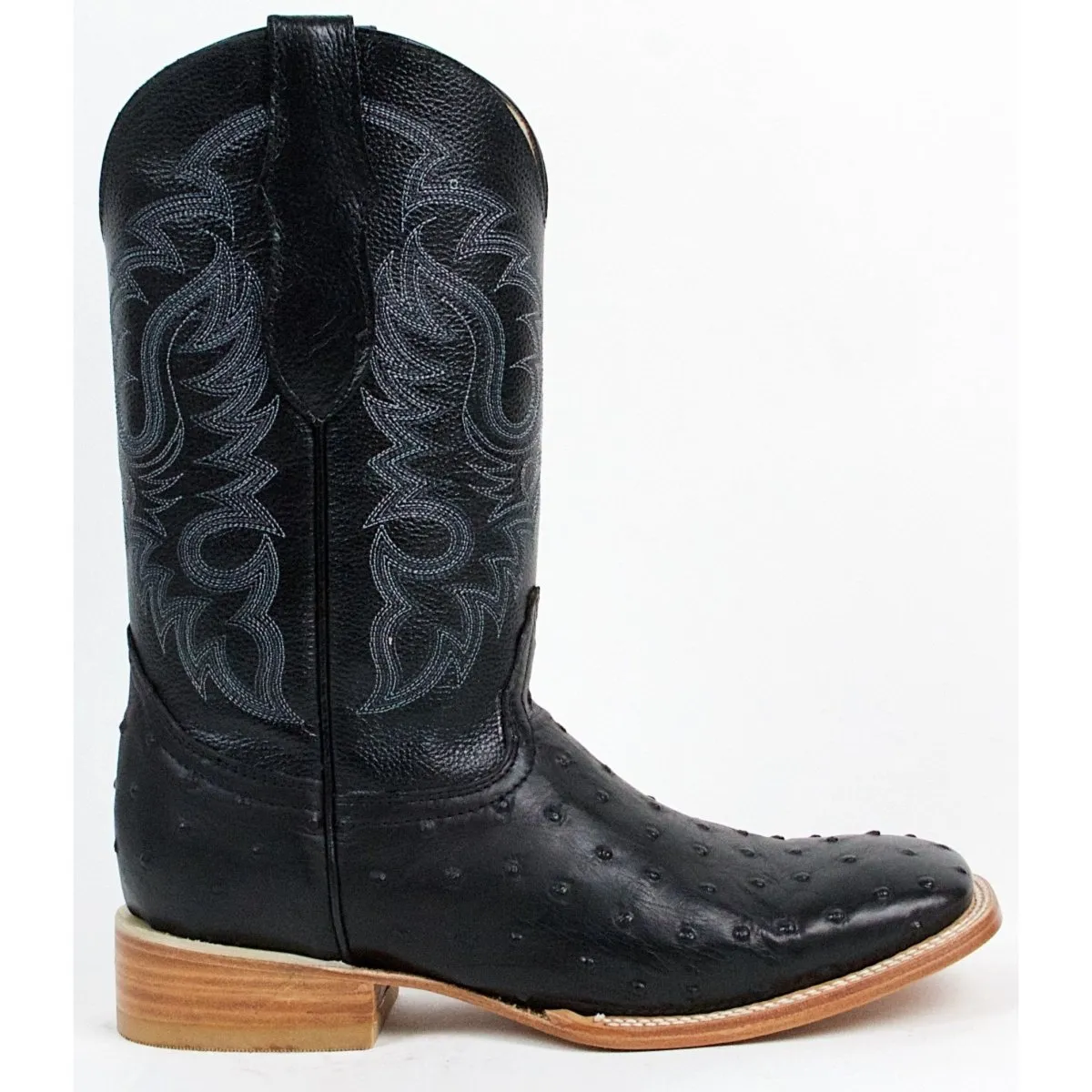 Botas de Avestruz Grabado Horma Rodeo Cuadrada Q8220305