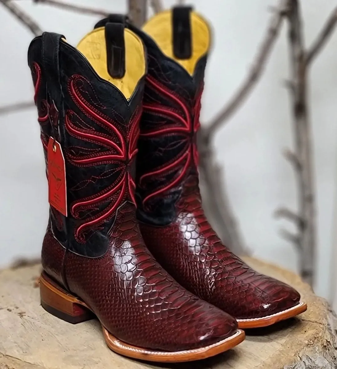 Botas de Piton Grabado Horma Rodeo Cuadrada Q8225718
