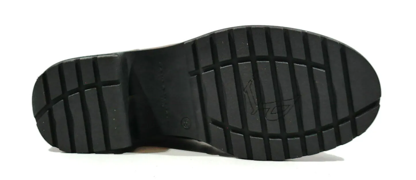Botines marrones con cremallera cruzada para mujer