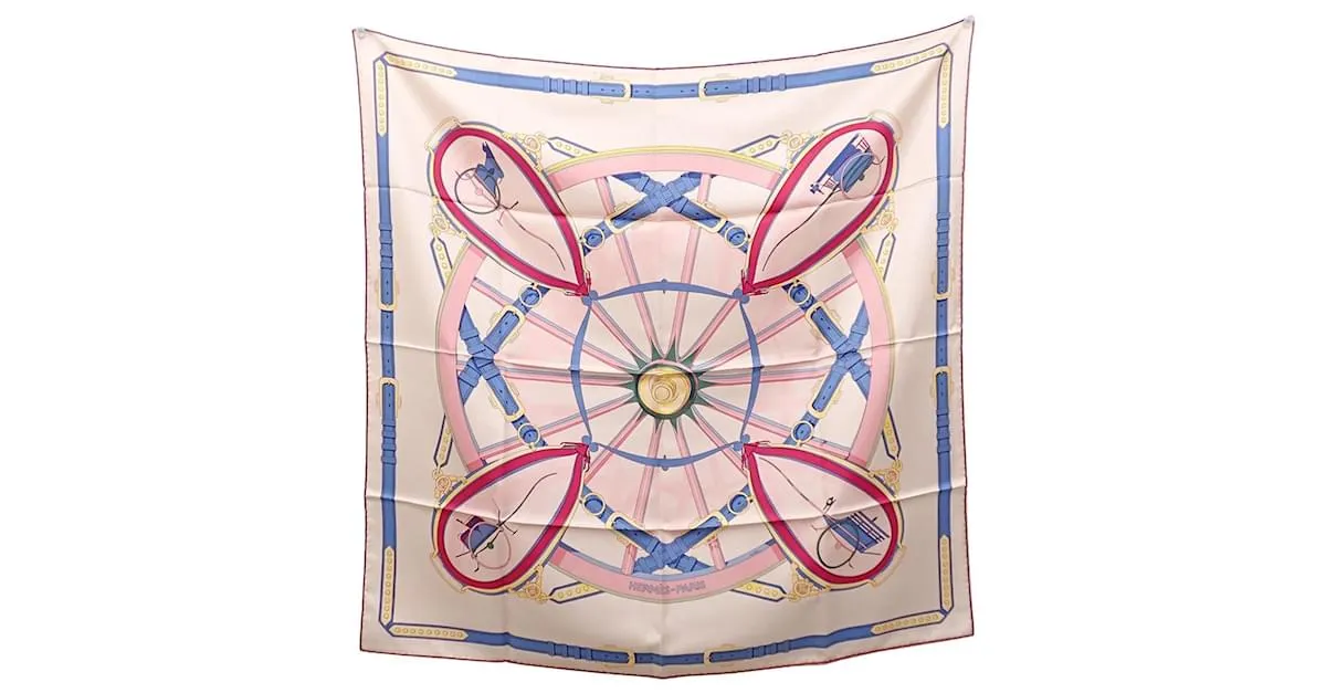 Bufanda de seda Hermès en multicolor rosa 