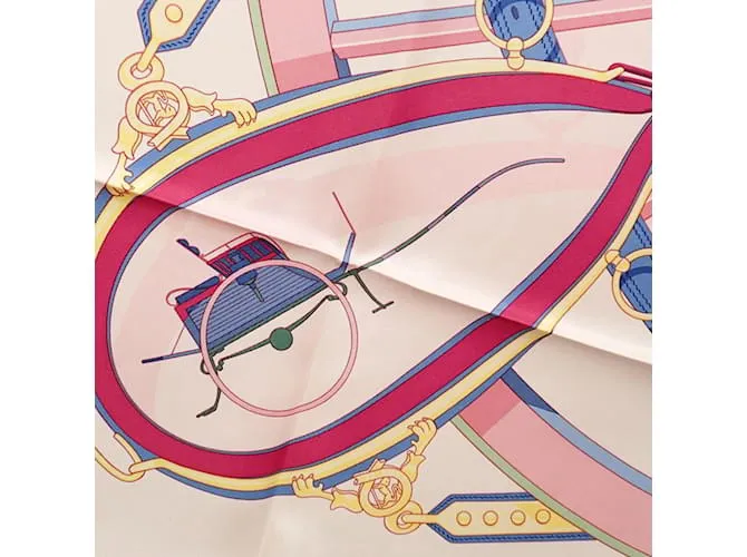Bufanda de seda Hermès en multicolor rosa 