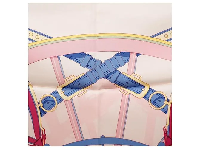 Bufanda de seda Hermès en multicolor rosa 