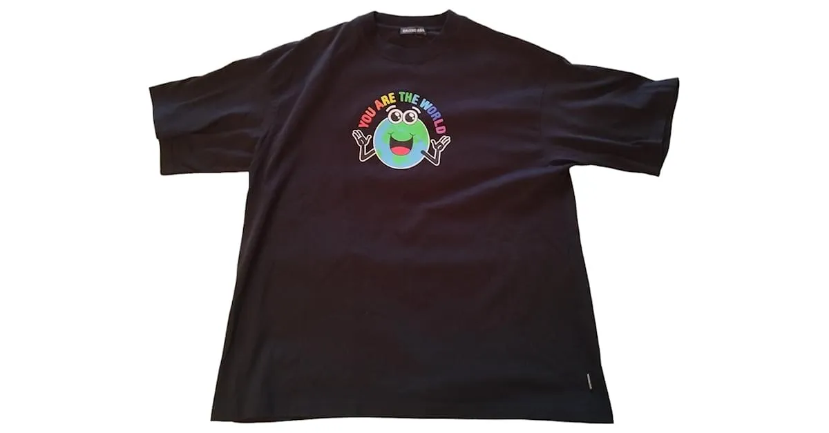 Camiseta Balenciaga algodón negra Negro 