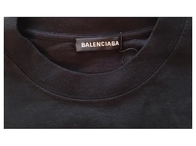 Camiseta Balenciaga algodón negra Negro 