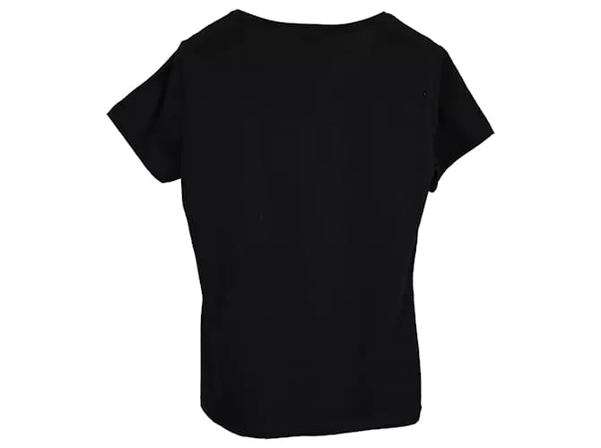 Camiseta de algodón negro con estampado del logo Dolce & Gabbana 
