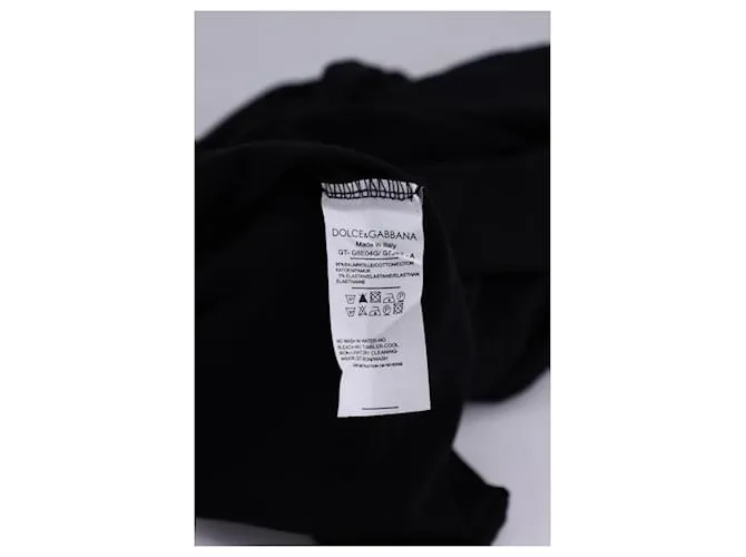 Camiseta de algodón negro con estampado del logo Dolce & Gabbana 