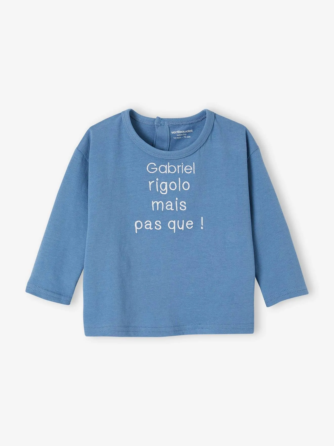 Camiseta personalizable para bebé de algodón orgánico