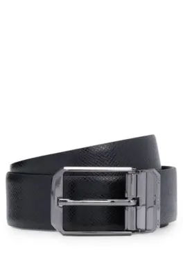 Cinturón reversible de piel italiana con dos hebillas