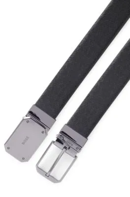 Cinturón reversible de piel italiana con dos hebillas