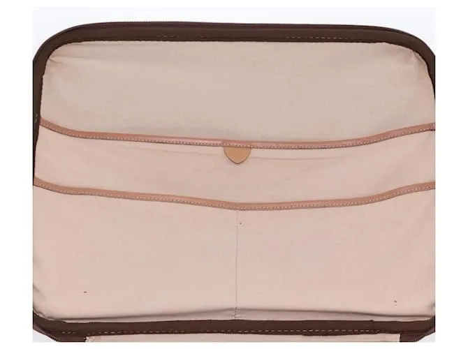 Céline Maleta de lona Macadam CELINE en cuero PVC marrón Auth 76985 Castaño 