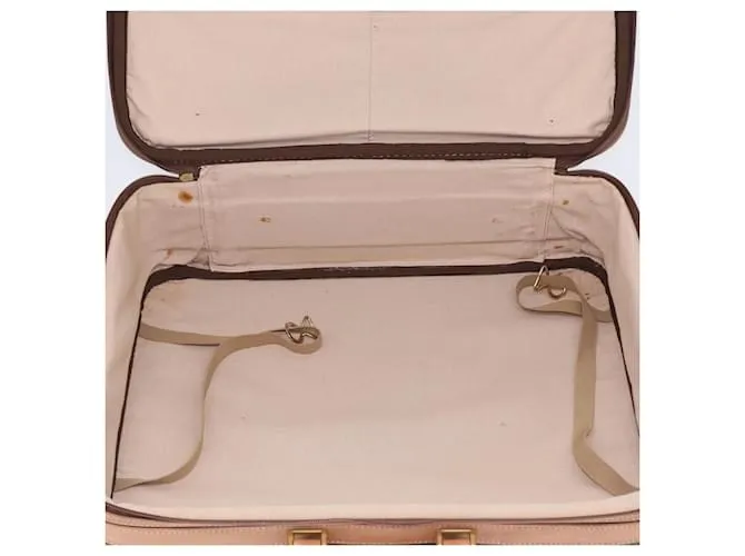 Céline Maleta de lona Macadam CELINE en cuero PVC marrón Auth 76985 Castaño 