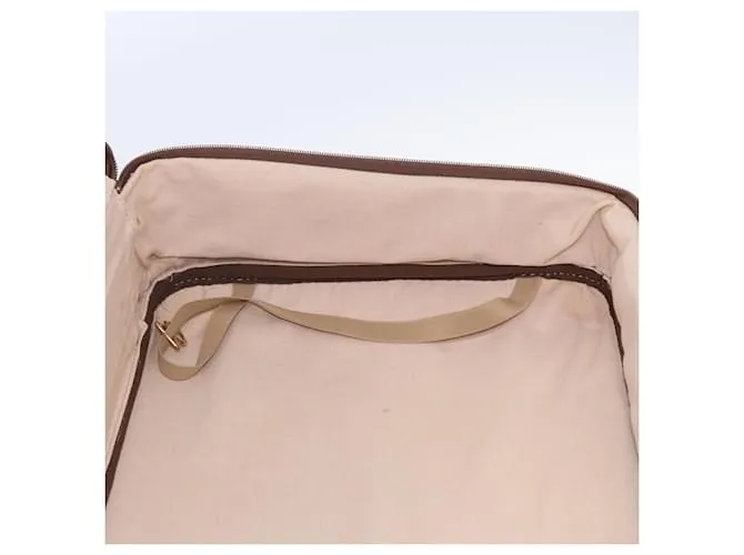 Céline Maleta de lona Macadam CELINE en cuero PVC marrón Auth 76985 Castaño 