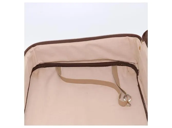 Céline Maleta de lona Macadam CELINE en cuero PVC marrón Auth 76985 Castaño 