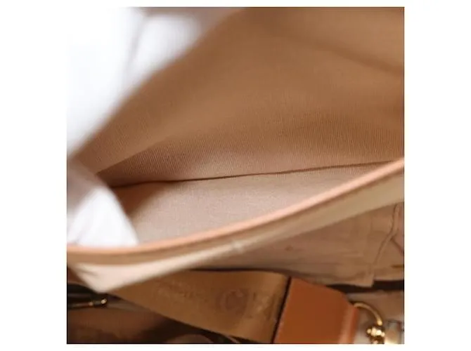 Céline Maleta de lona Macadam CELINE en cuero PVC marrón Auth 76985 Castaño 