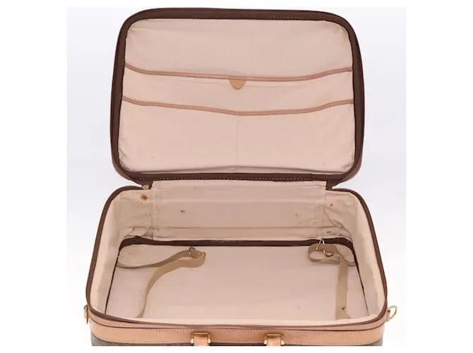 Céline Maleta de lona Macadam CELINE en cuero PVC marrón Auth 76985 Castaño 