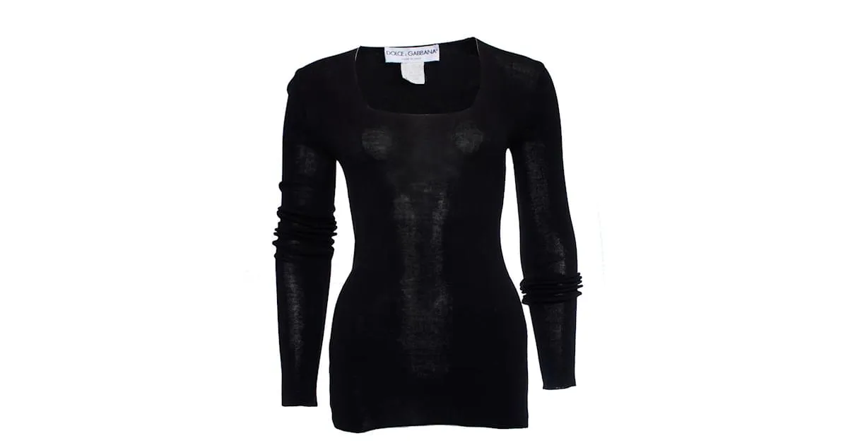 DOLCE & GABBANA, Elástico de algodón negro.. 