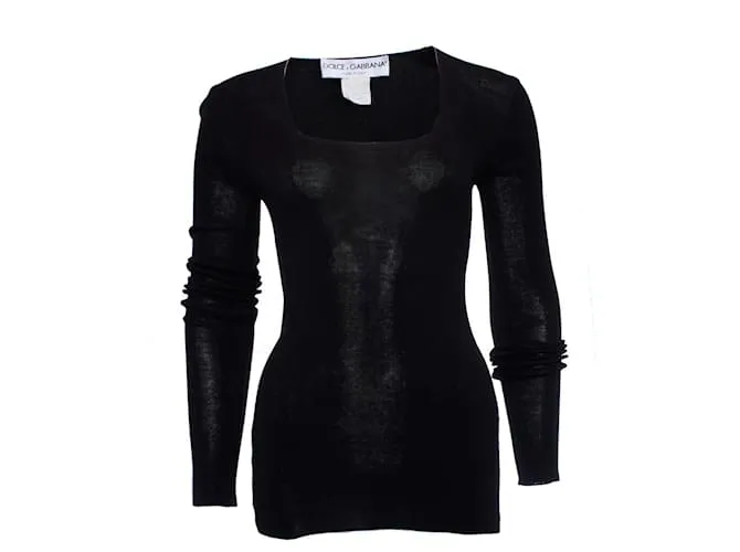 DOLCE & GABBANA, Elástico de algodón negro.. 
