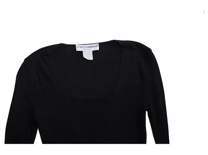 DOLCE & GABBANA, Elástico de algodón negro.. 