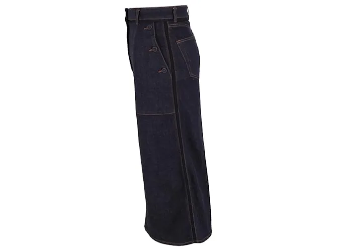 Falda midi Erdem Ardith en denim azul marino 