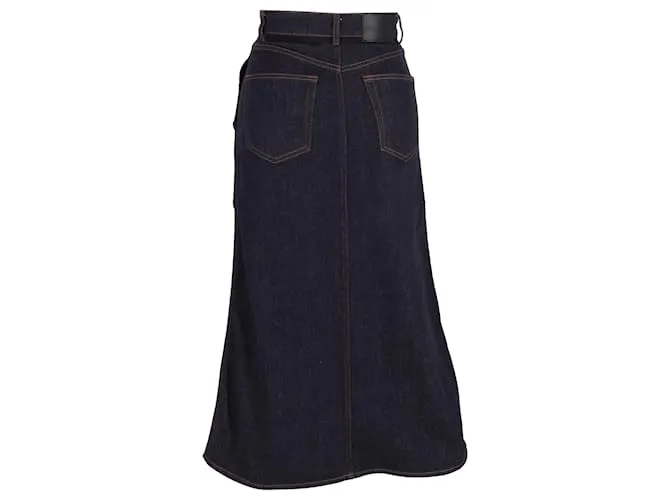 Falda midi Erdem Ardith en denim azul marino 