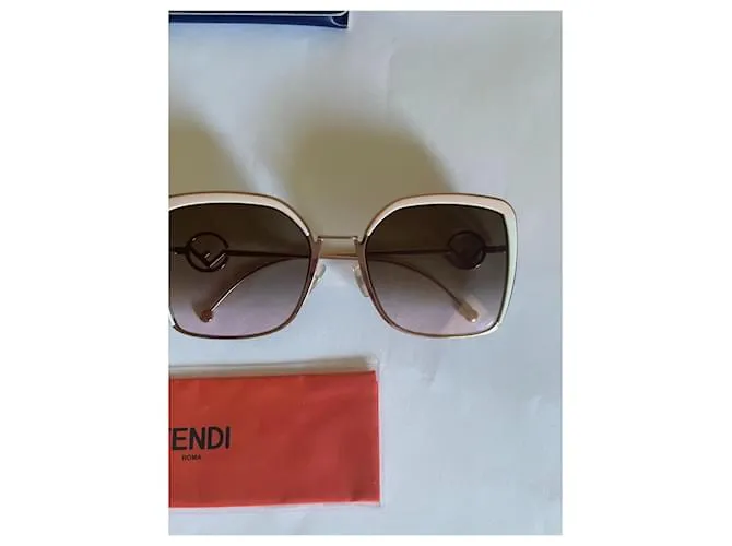 Fendi Gafas de sol Castaño Rosa Beige 