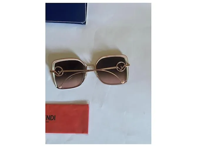 Fendi Gafas de sol Castaño Rosa Beige 