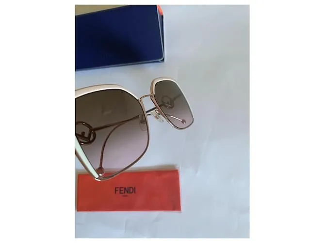Fendi Gafas de sol Castaño Rosa Beige 
