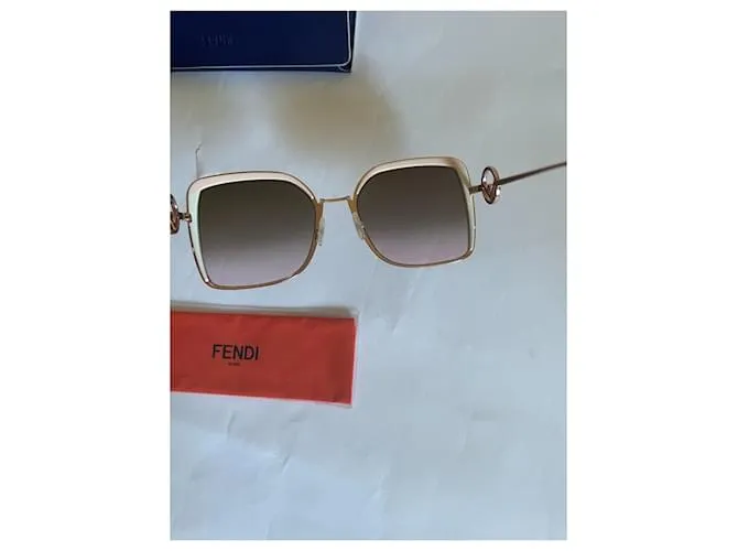 Fendi Gafas de sol Castaño Rosa Beige 