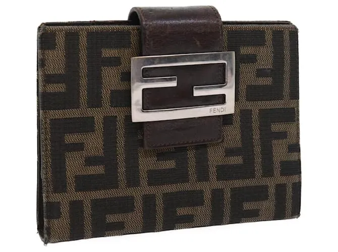 Funda para agenda FENDI Zucca Canvas negro marrón 2289 31099 009 autenticación 56779 Castaño 