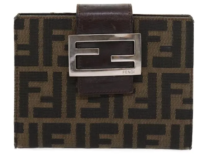 Funda para agenda FENDI Zucca Canvas negro marrón 2289 31099 009 autenticación 56779 Castaño 