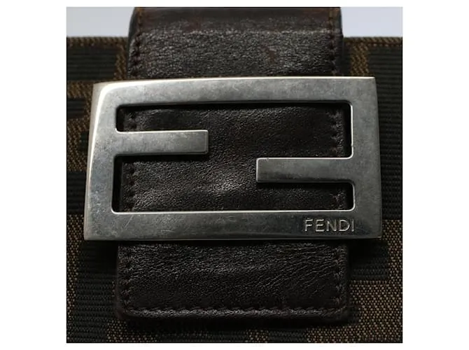 Funda para agenda FENDI Zucca Canvas negro marrón 2289 31099 009 autenticación 56779 Castaño 