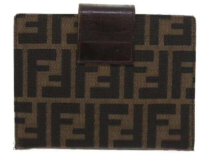 Funda para agenda FENDI Zucca Canvas negro marrón 2289 31099 009 autenticación 56779 Castaño 