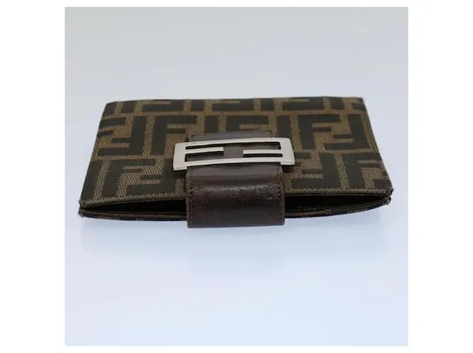 Funda para agenda FENDI Zucca Canvas negro marrón 2289 31099 009 autenticación 56779 Castaño 