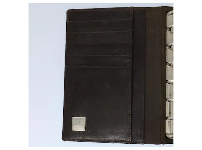 Funda para agenda FENDI Zucca Canvas negro marrón 2289 31099 009 autenticación 56779 Castaño 
