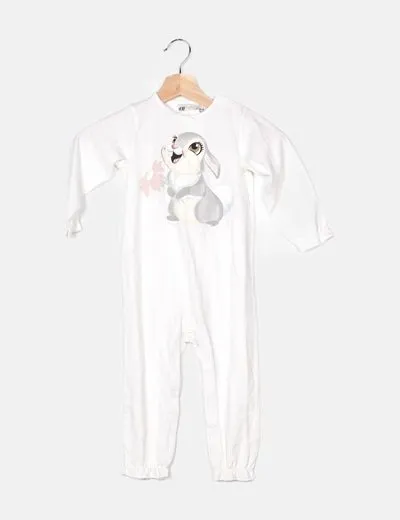 H&M Pijama blanco detalle dibujo