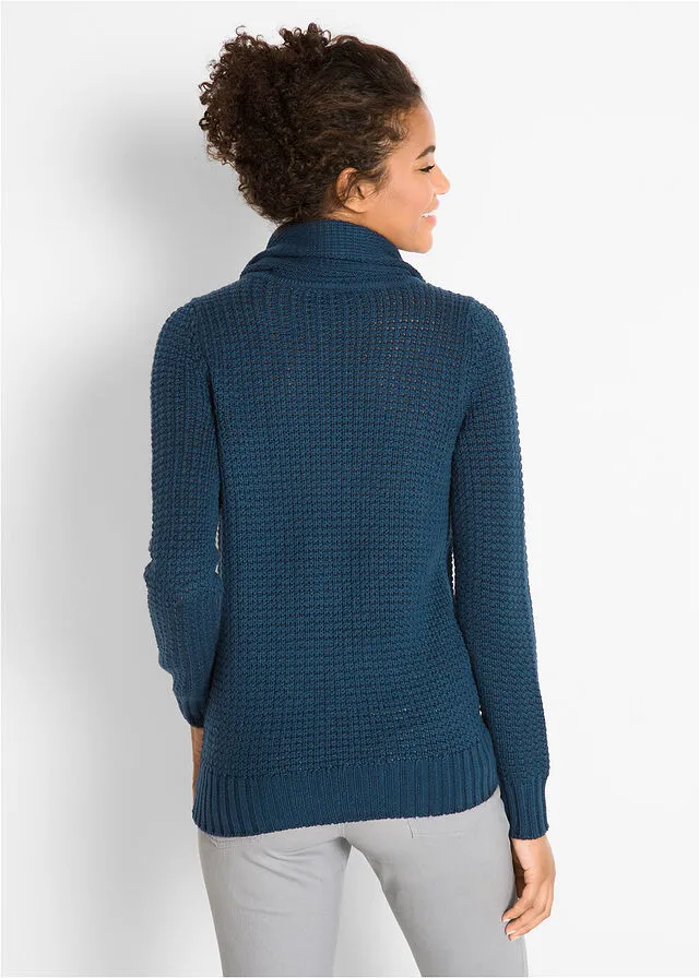 Jersey de cuello tipo chal Azul marino