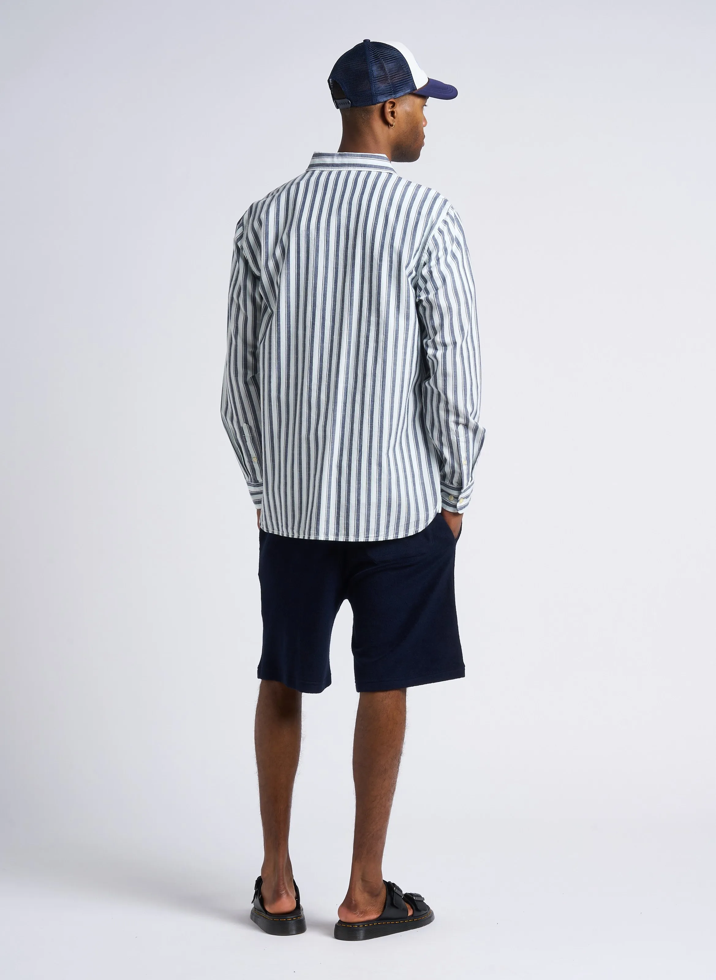 KNOWLEDGE COTTON APPAREL Camisa recta de algodón orgánico con cuello clásico en multicolor