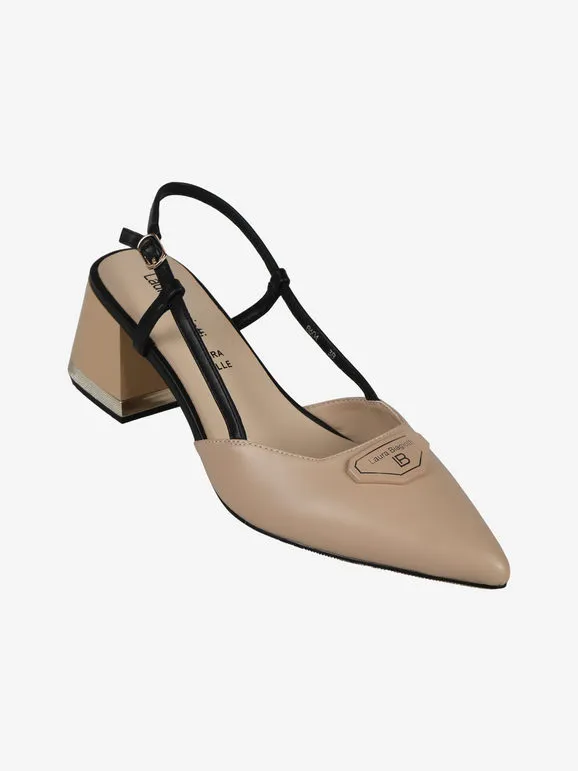 Laura Biagiotti Salón de mujer bicolor con tacón ancho.